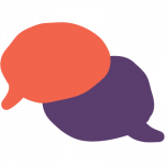 a logo representing a conversation