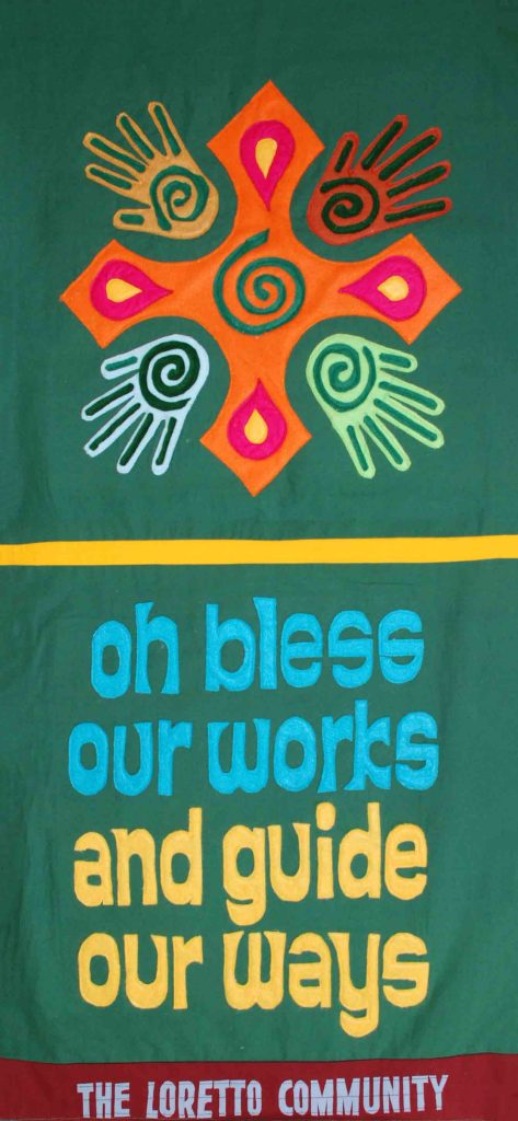 Bless our works and guide our ways handcrafted Stro banner