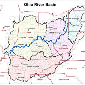 A map of the Ohio River Basin