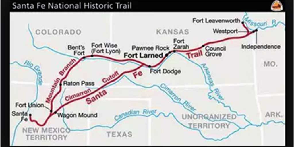 A map of the Santa Fe National Historic Trail