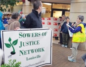 Pat Geier SL protests with Sowers of Justice