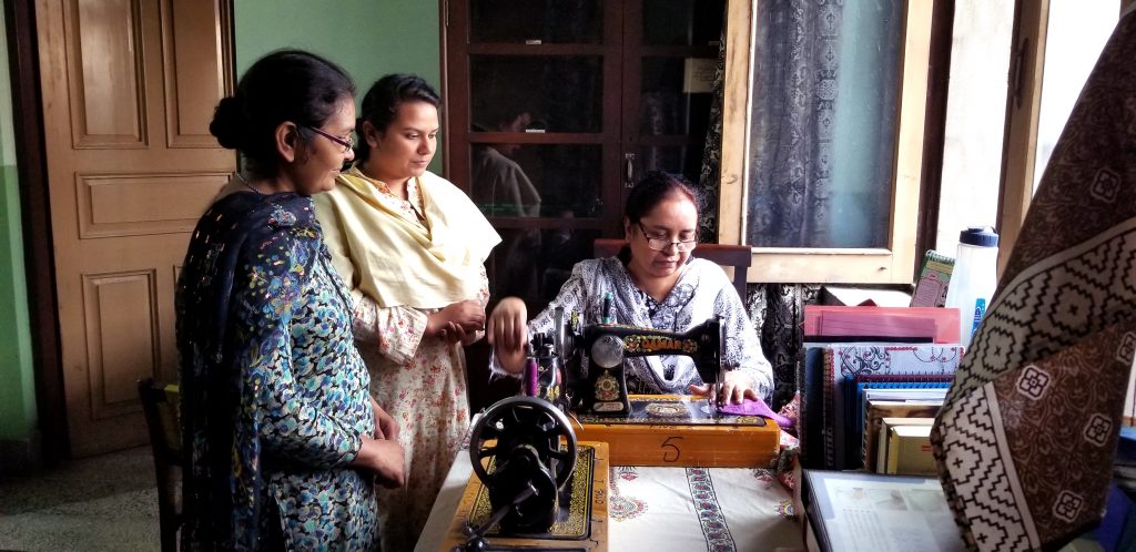Women sewing