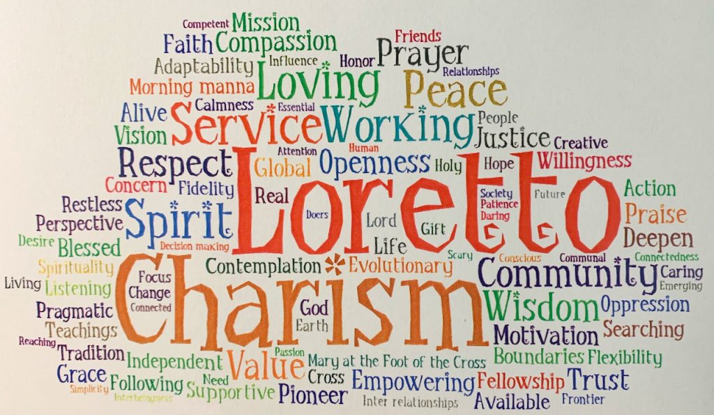 Word art consisting of different values of the Loretto Community