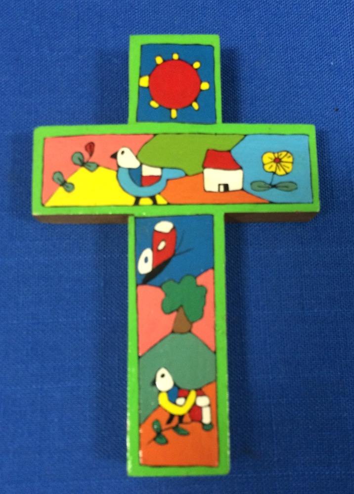 Colorful painted cross