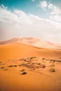 brown sand under white clouds