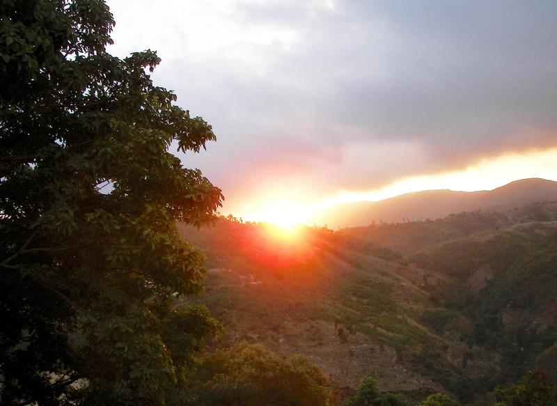 Haiti Sunrise with a jungle view