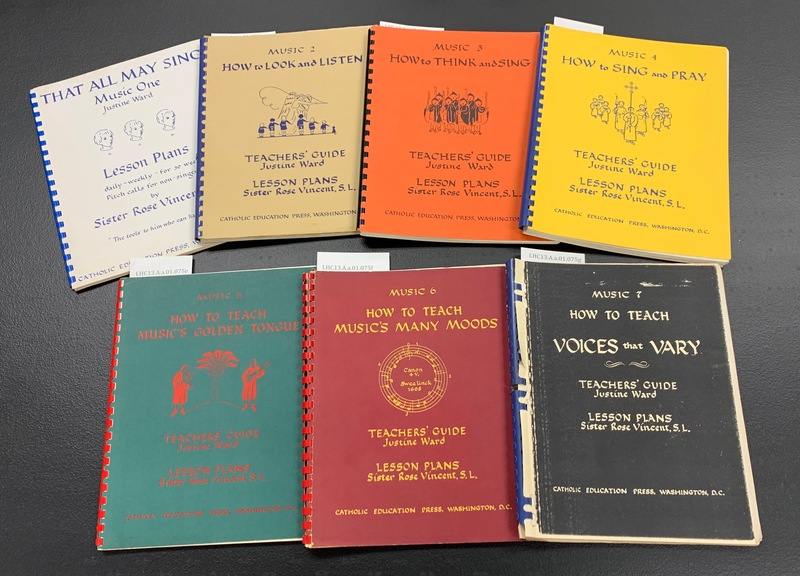 Collection of seven teacher' guides with lesson plans for teaching music according to the Ward Method.
