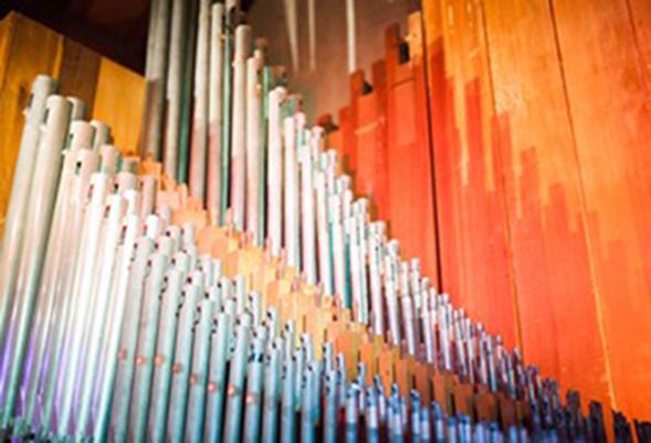 Refurbished Organ Pipes in Chapel