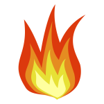 Orange flame png sticker, icon
