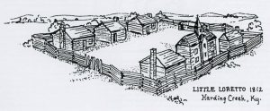 Pencil sketch of Little Loretto in Harding Creek, KY
