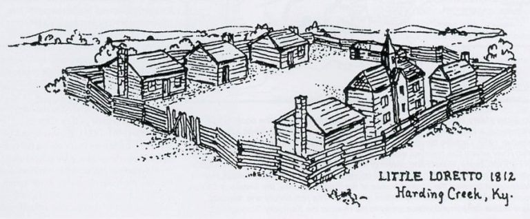 Pencil sketch of Little Loretto in Harding Creek, KY