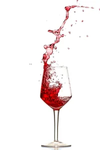 Glass red wine