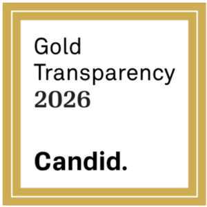 Square with double outline in gold. Black text inside the square reads "Gold Transparency 2026. Candid."