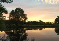 The sunrise puts the landscape into profile at Baden Pond at the Loretto Motherhouse.
