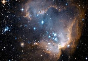 Photo taken from the Hubble telescope of a star cluster within a nebula